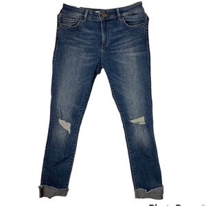 DL1961 Florence Instascrupt Cropped Distressed Jean size 27 in color Harbor